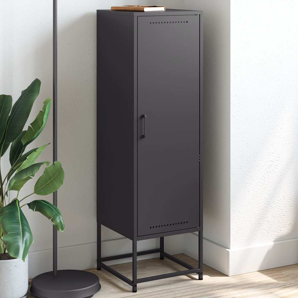 vidaXL Szafka, czarna, 36x39x123 cm, stal