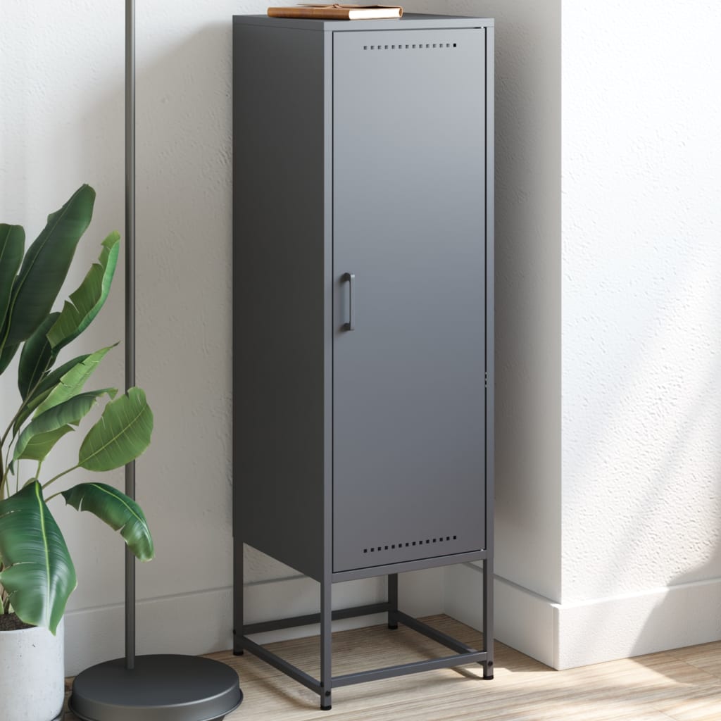 vidaXL Szafka, antracytowa, 36x39x123 cm, stal