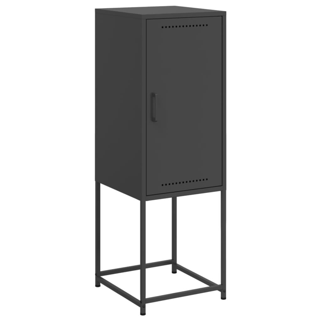 vidaXL Szafka, czarna, 36x39x107 cm, stal