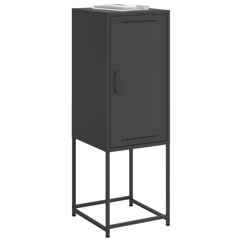 vidaXL Szafka, czarna, 36x39x107 cm, stal