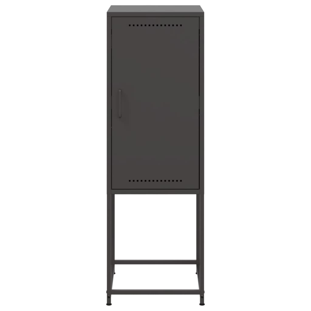 vidaXL Szafka, czarna, 36x39x107 cm, stal