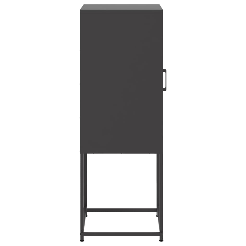vidaXL Szafka, czarna, 36x39x107 cm, stal