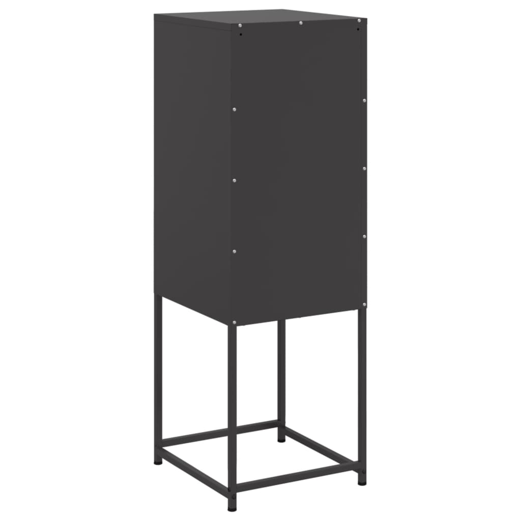 vidaXL Szafka, czarna, 36x39x107 cm, stal