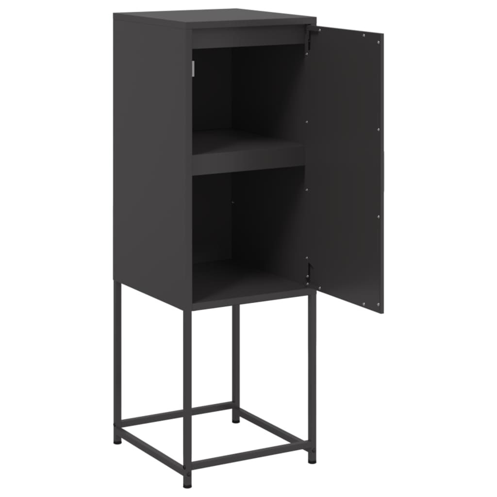 vidaXL Szafka, czarna, 36x39x107 cm, stal