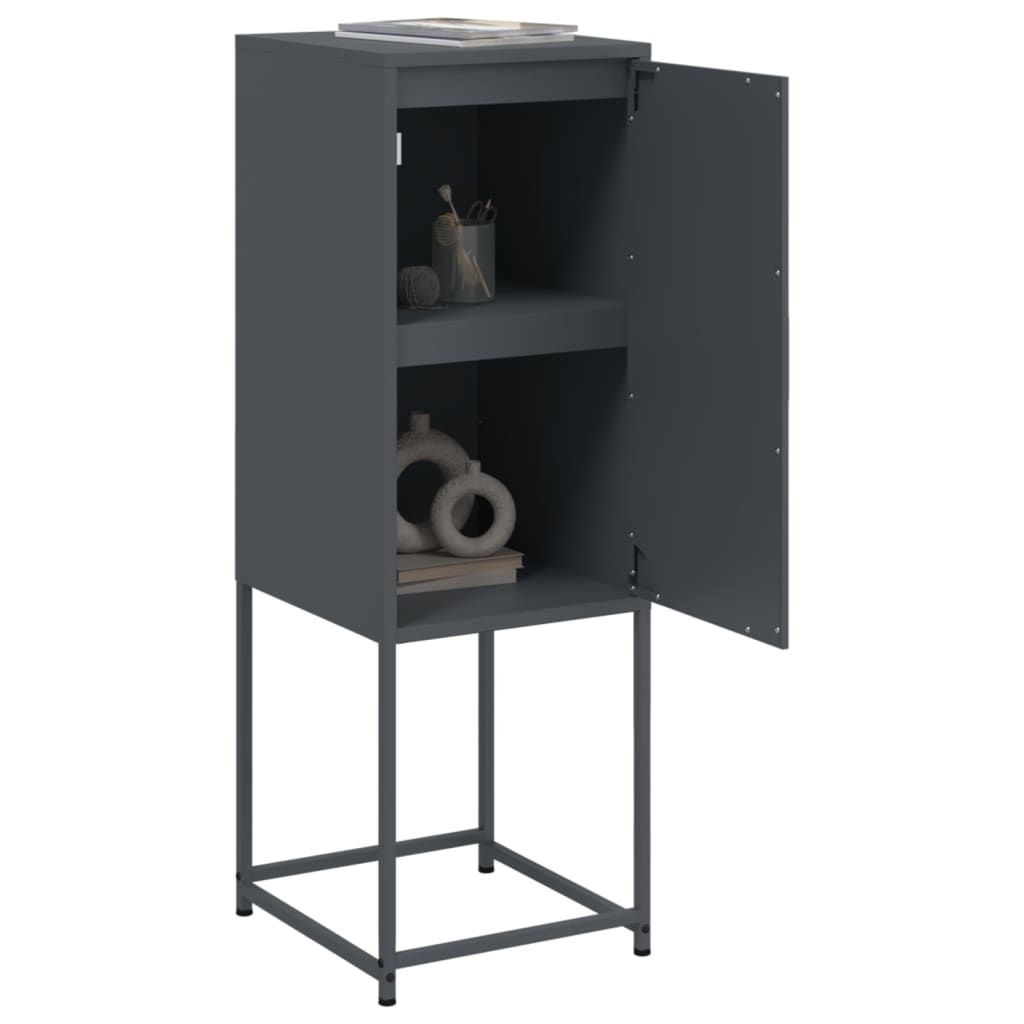 vidaXL Szafka, antracytowa, 36x39x107 cm, stal