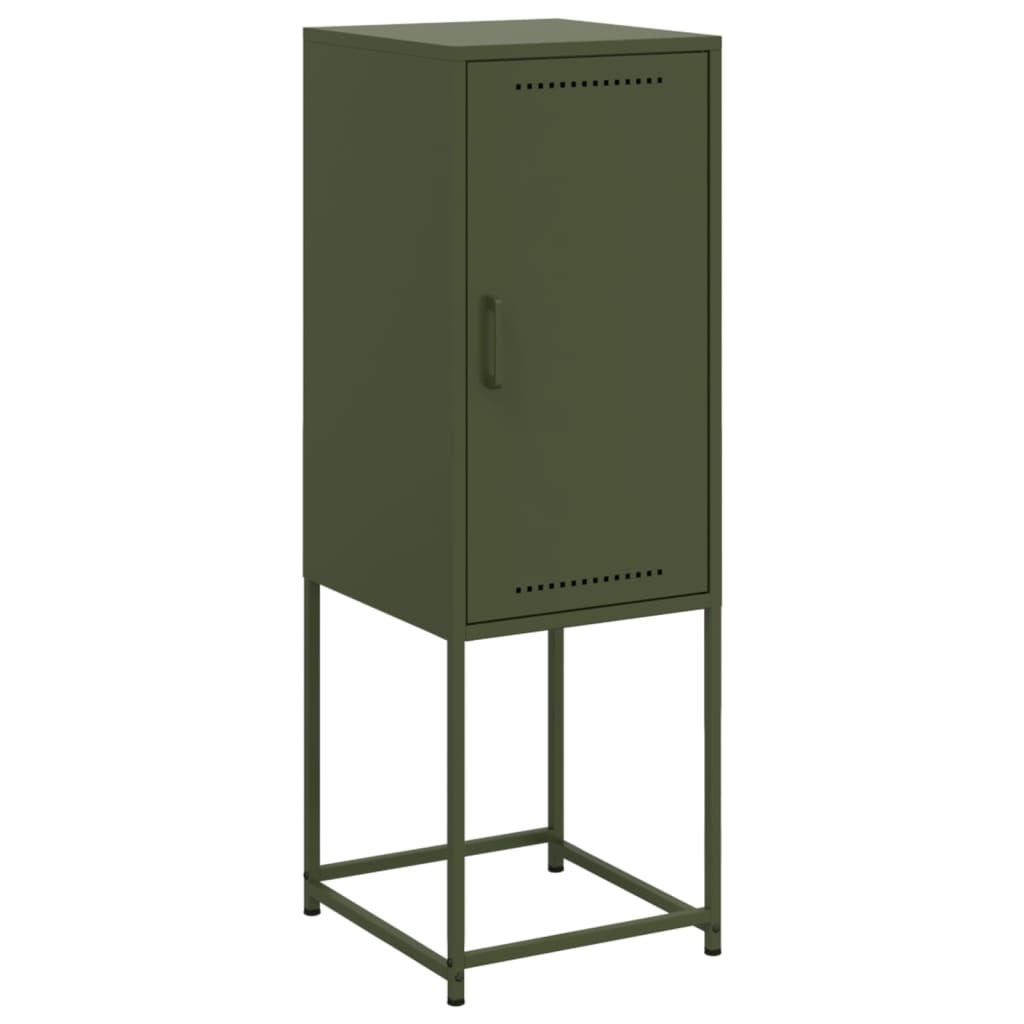 vidaXL Szafka, oliwkowa, 36x39x107 cm, stal