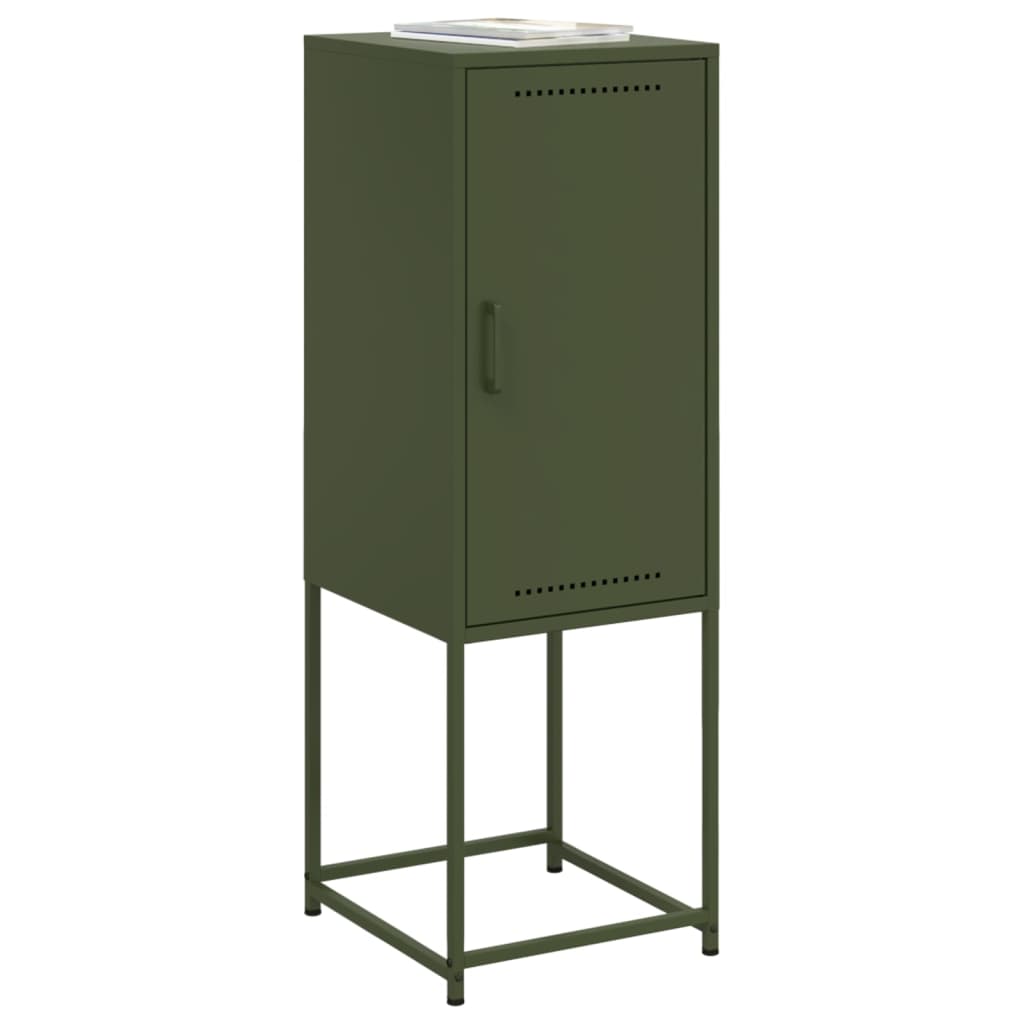 vidaXL Szafka, oliwkowa, 36x39x107 cm, stal