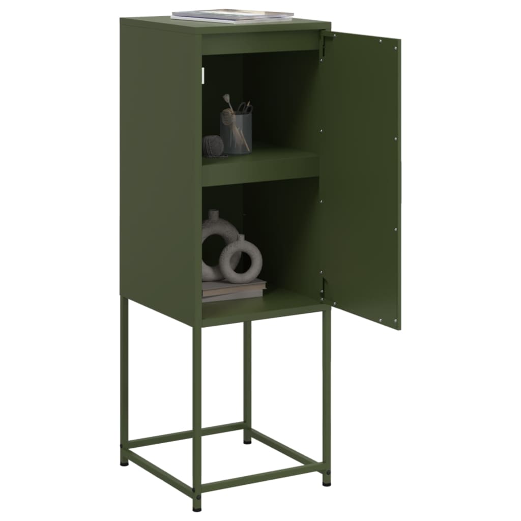 vidaXL Szafka, oliwkowa, 36x39x107 cm, stal