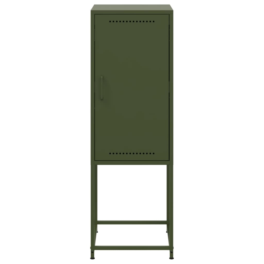 vidaXL Szafka, oliwkowa, 36x39x107 cm, stal