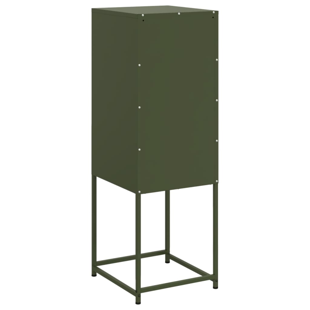 vidaXL Szafka, oliwkowa, 36x39x107 cm, stal