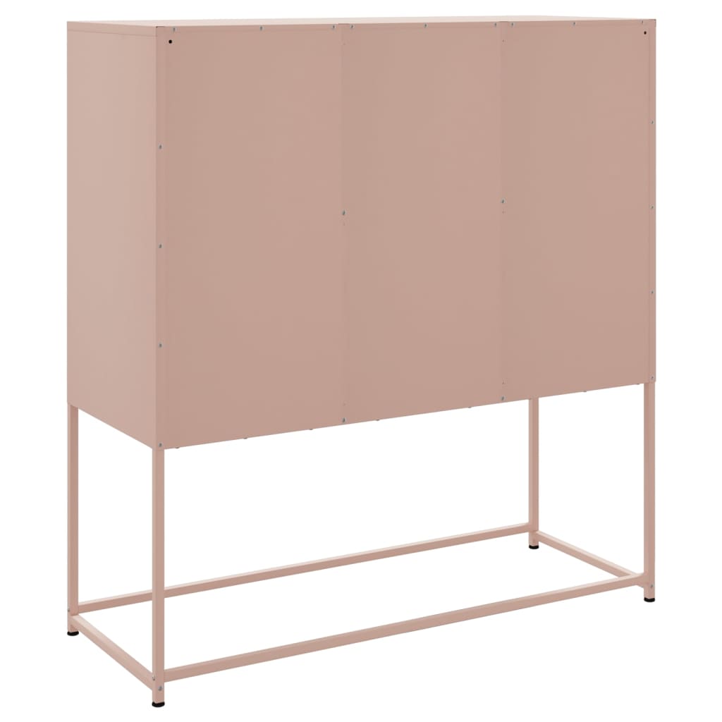 vidaXL Szafka, różowa, 100,5x39x107 cm, stal