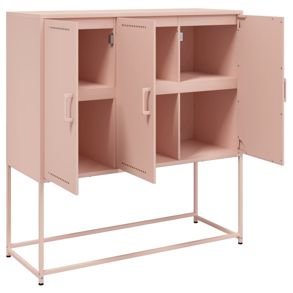 vidaXL Szafka, różowa, 100,5x39x107 cm, stal