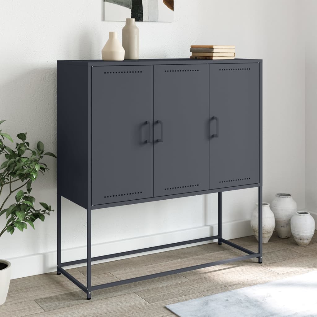 vidaXL Szafka, antracytowa, 100,5x39x107 cm, stal