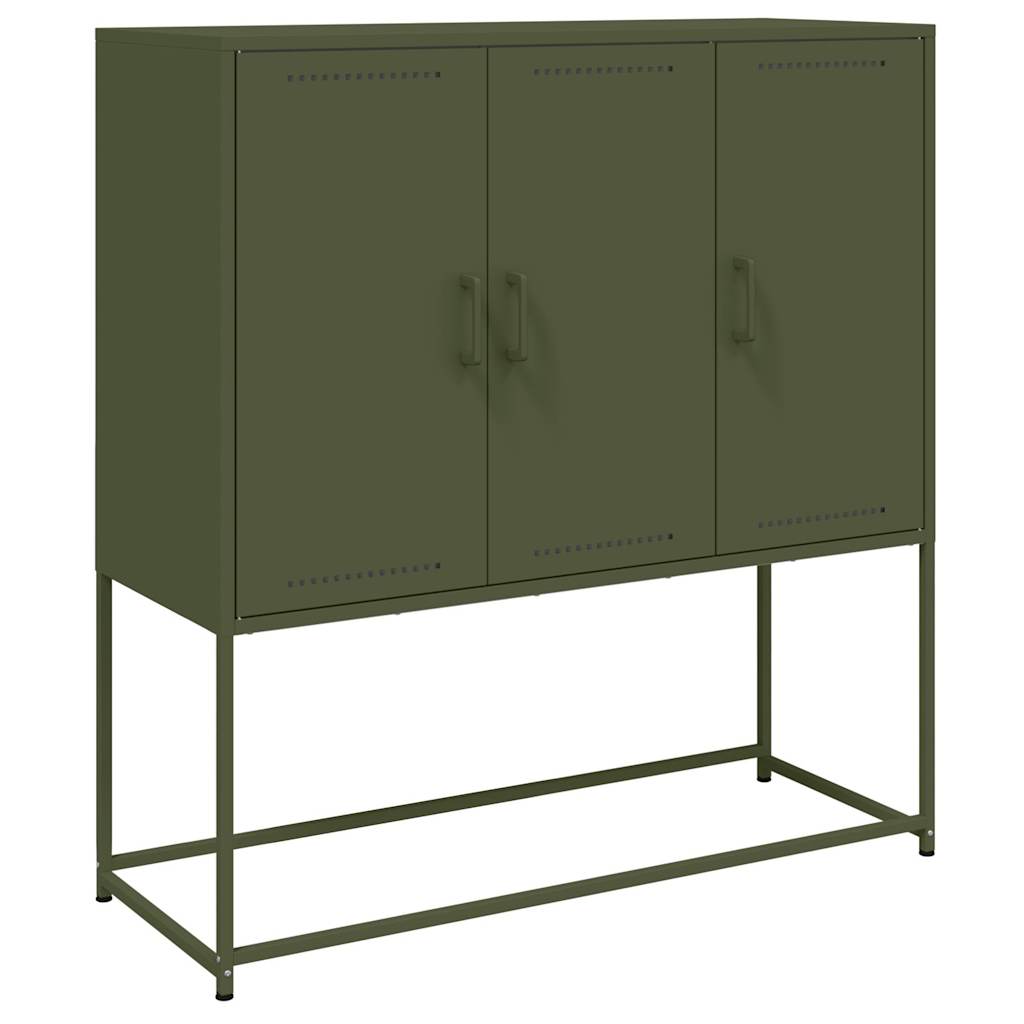 vidaXL Szafka, oliwkowa, 100,5x39x107 cm, stal