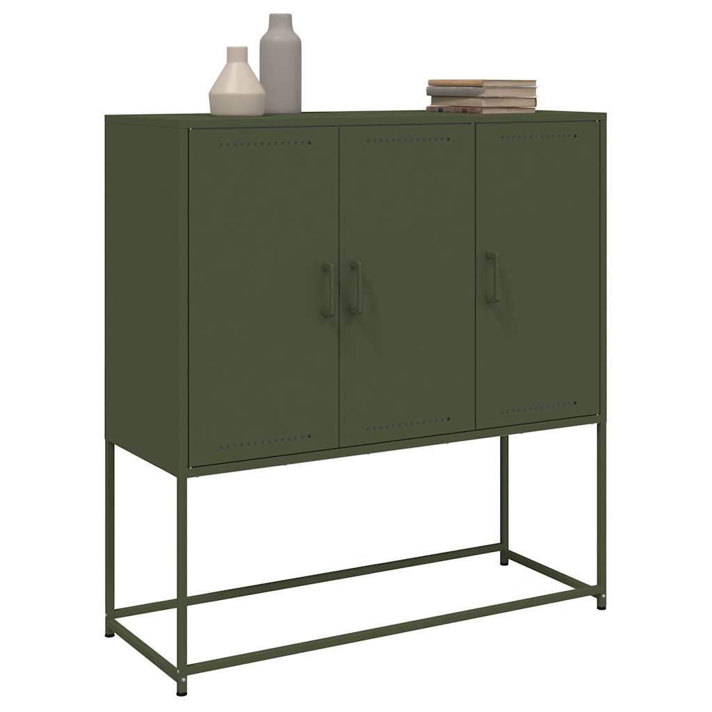 vidaXL Szafka, oliwkowa, 100,5x39x107 cm, stal