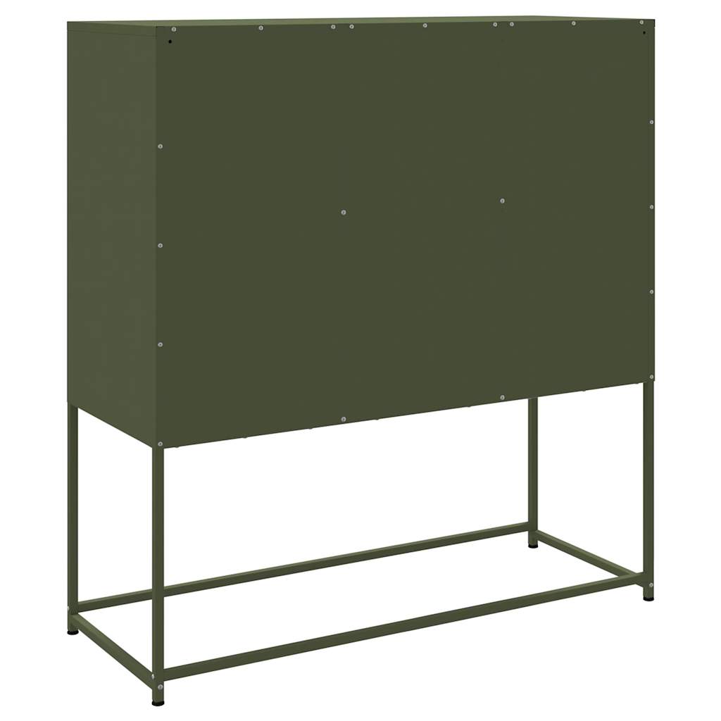 vidaXL Szafka, oliwkowa, 100,5x39x107 cm, stal