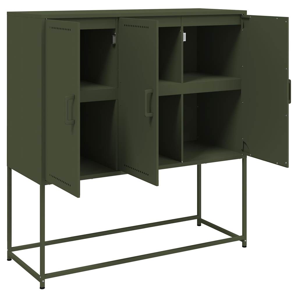 vidaXL Szafka, oliwkowa, 100,5x39x107 cm, stal