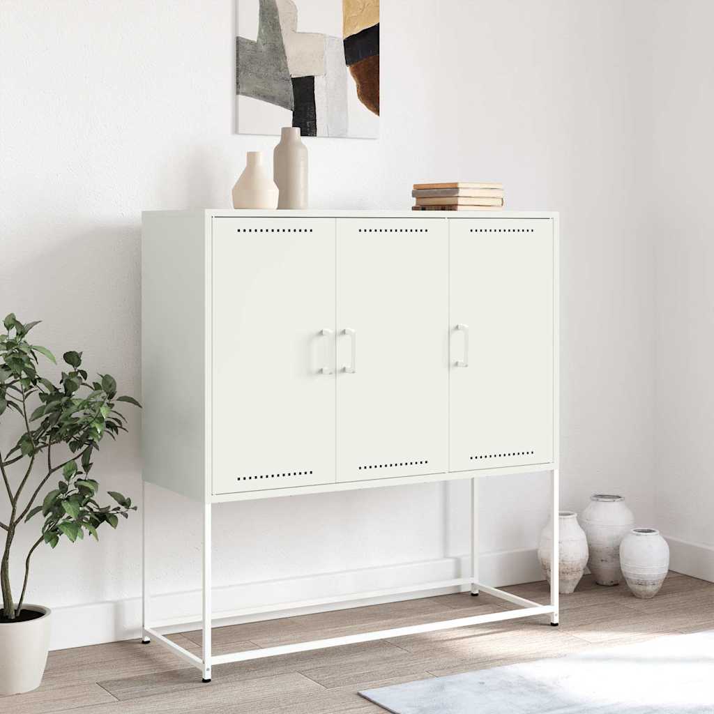 vidaXL Szafka, biała, 100,5x39x107 cm, stal