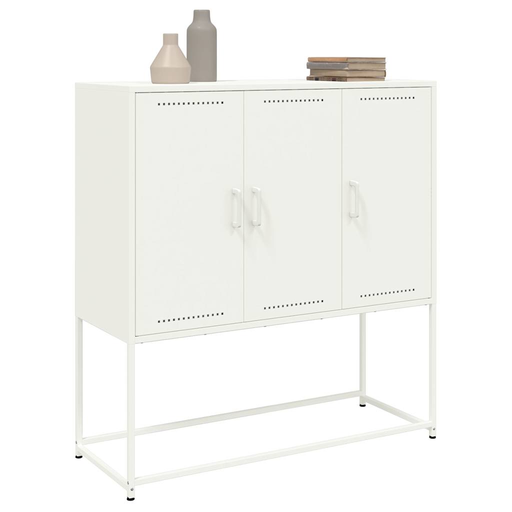 vidaXL Szafka, biała, 100,5x39x107 cm, stal