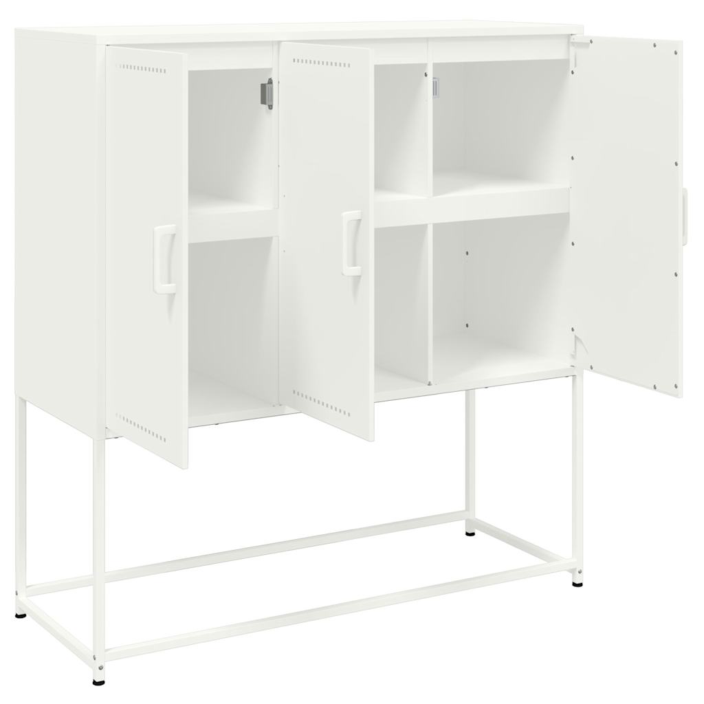 vidaXL Szafka, biała, 100,5x39x107 cm, stal