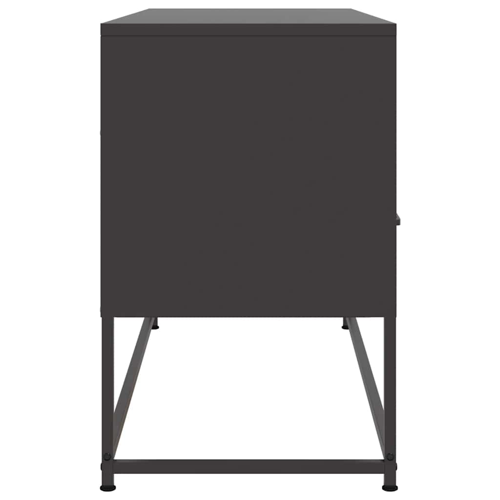 vidaXL Szafka pod telewizor, czarna, 100,5x39x60,5 cm, stalowa