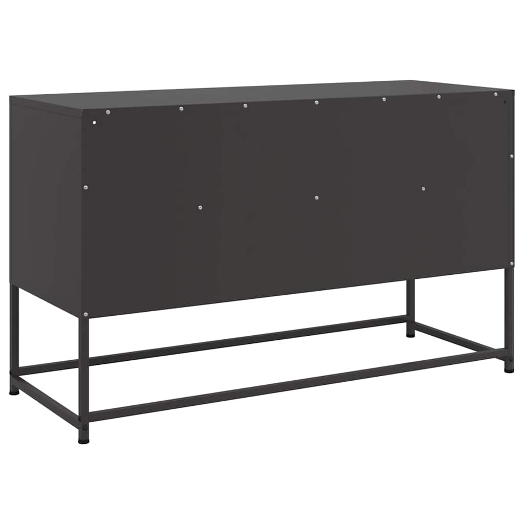 vidaXL Szafka pod telewizor, czarna, 100,5x39x60,5 cm, stalowa