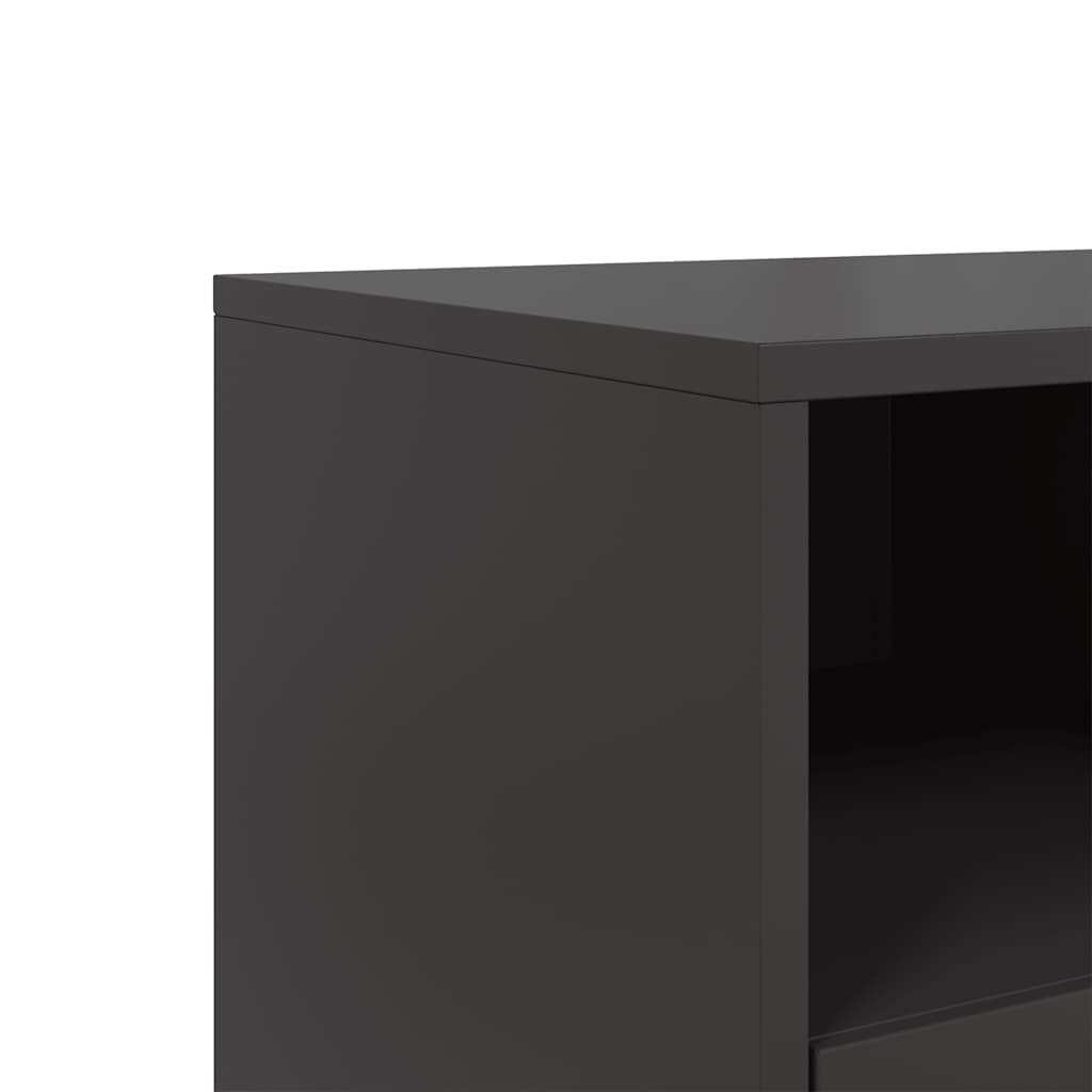 vidaXL Szafka pod telewizor, czarna, 100,5x39x60,5 cm, stalowa