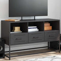 vidaXL Szafka pod telewizor, czarna, 100,5x39x60,5 cm, stalowa