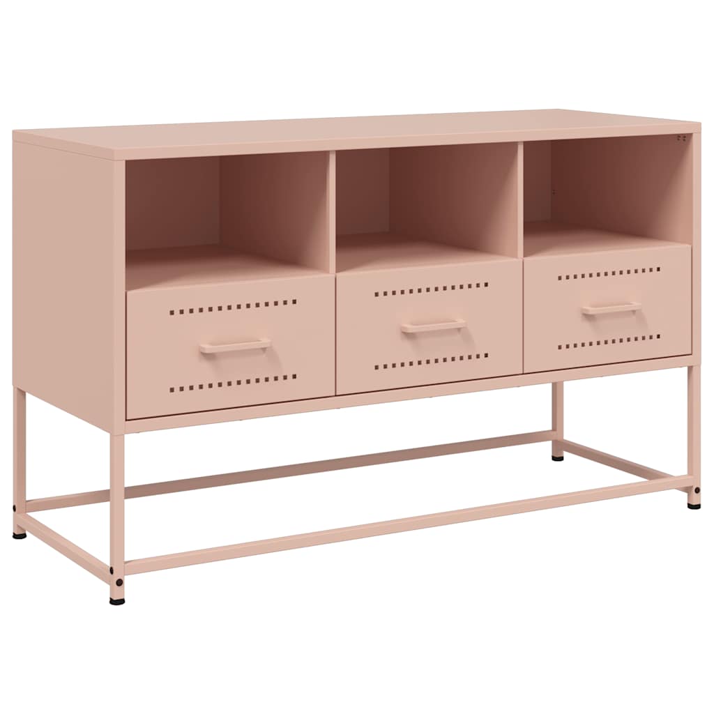 vidaXL Szafka pod telewizor, różowa, 100,5x39x60,5 cm, stalowa