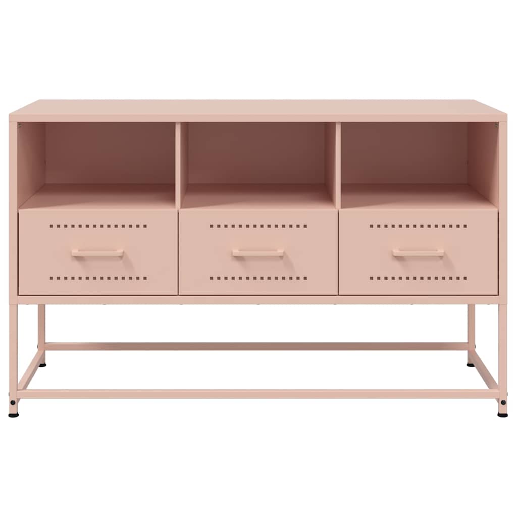 vidaXL Szafka pod telewizor, różowa, 100,5x39x60,5 cm, stalowa
