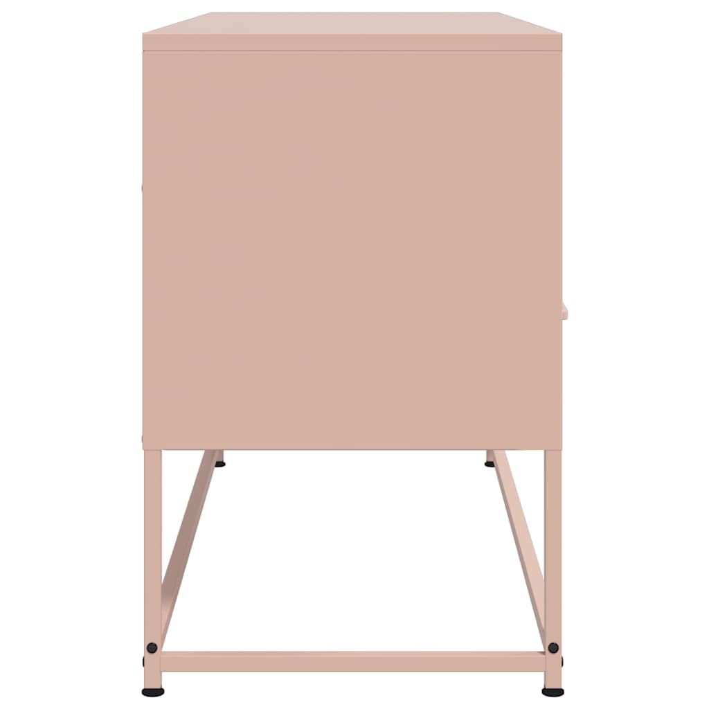 vidaXL Szafka pod telewizor, różowa, 100,5x39x60,5 cm, stalowa