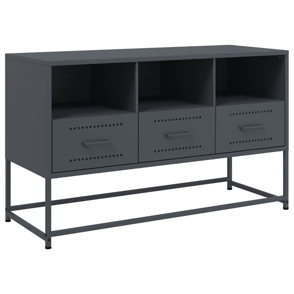 vidaXL Szafka pod telewizor, antracytowa, 100,5x39x60,5 cm, stalowa