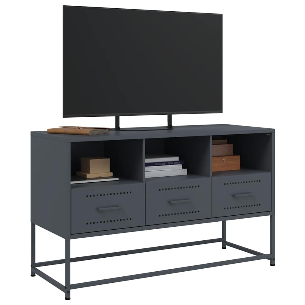 vidaXL Szafka pod telewizor, antracytowa, 100,5x39x60,5 cm, stalowa