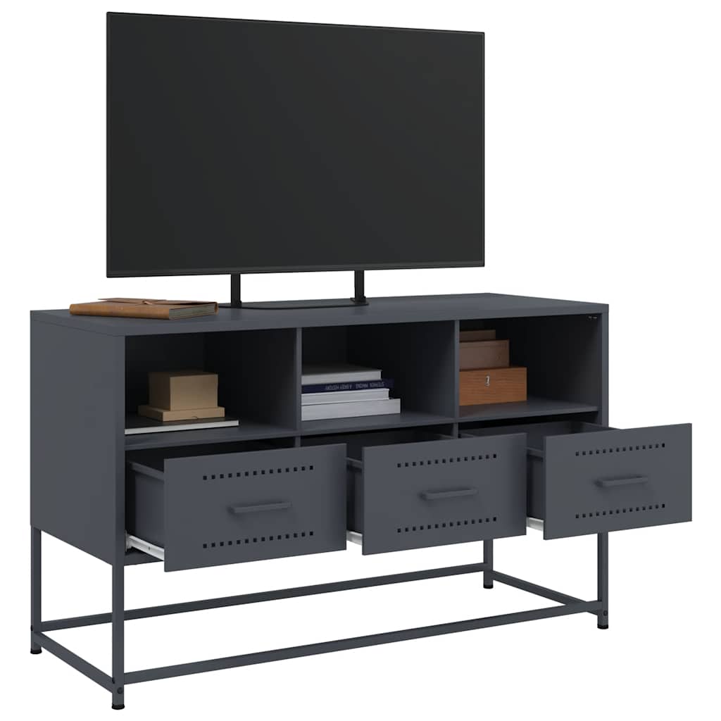 vidaXL Szafka pod telewizor, antracytowa, 100,5x39x60,5 cm, stalowa
