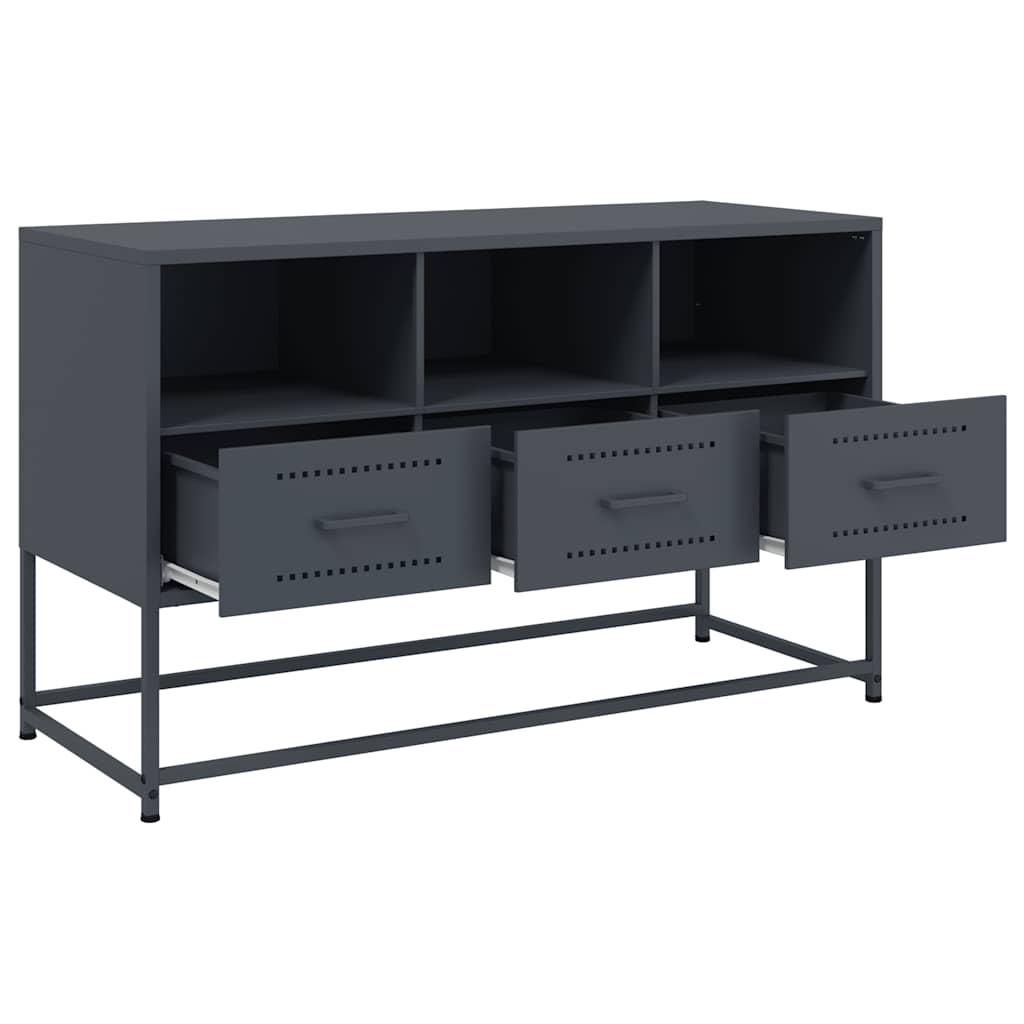 vidaXL Szafka pod telewizor, antracytowa, 100,5x39x60,5 cm, stalowa