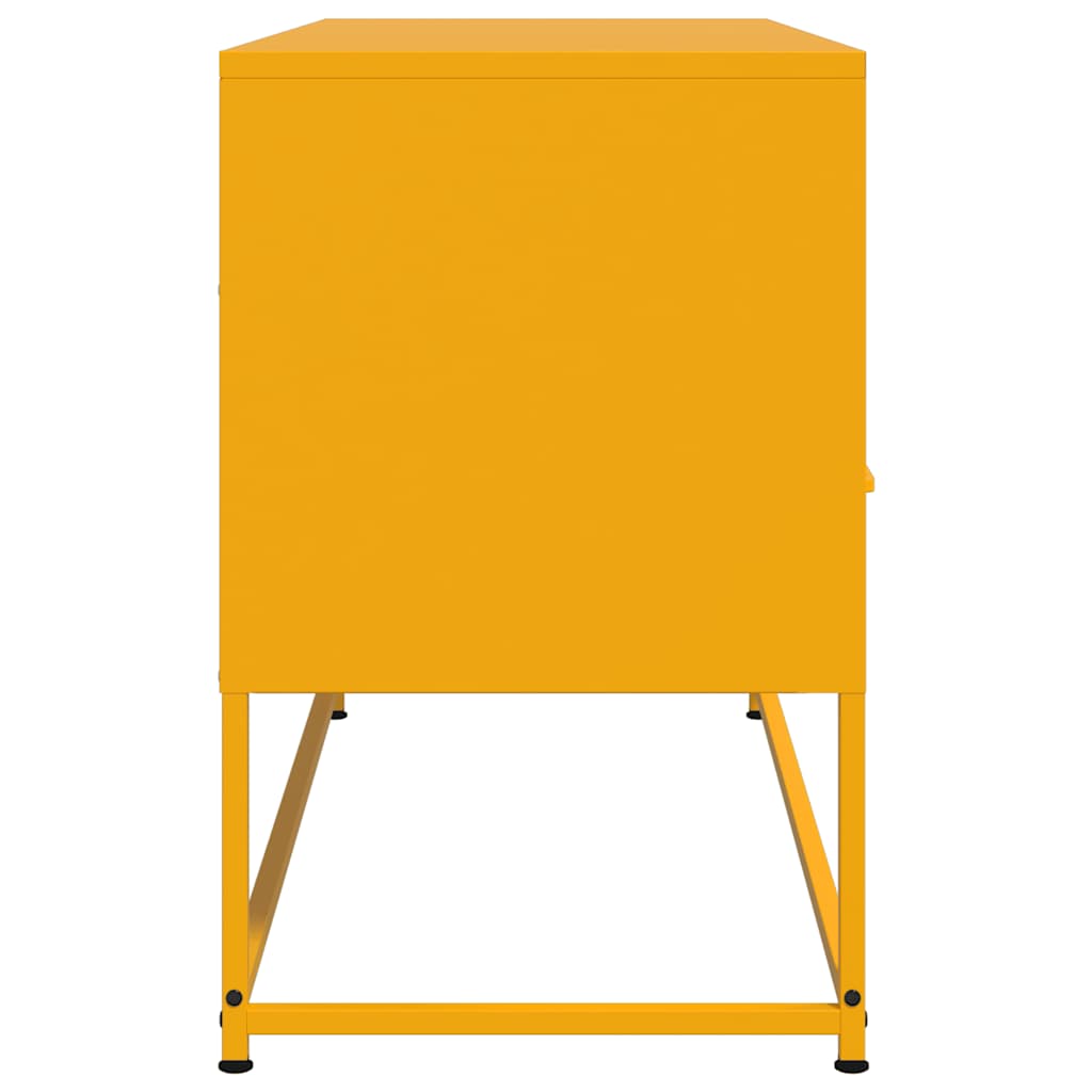 vidaXL Szafka pod telewizor, musztardowa, 100,5x39x60,5 cm, stalowa
