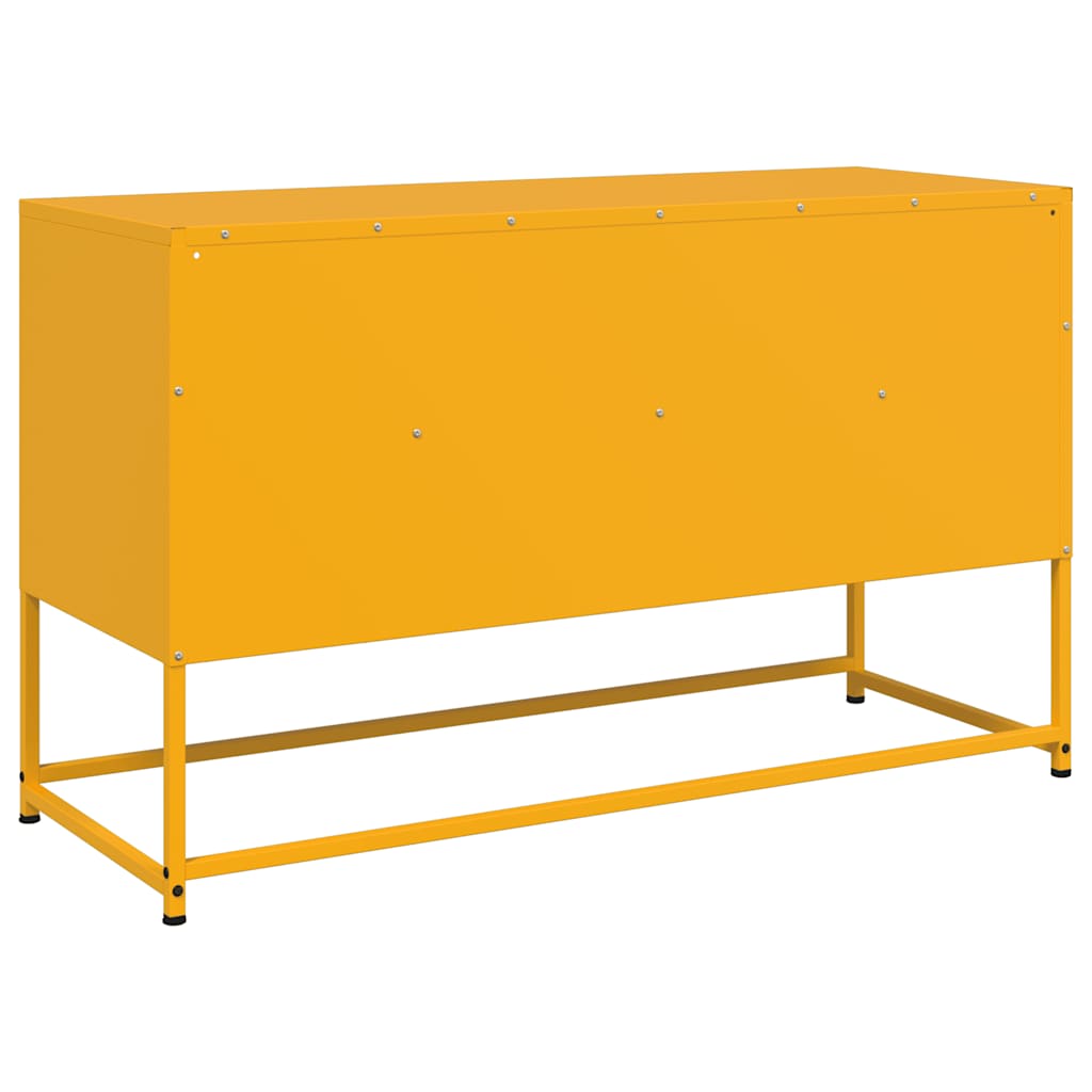 vidaXL Szafka pod telewizor, musztardowa, 100,5x39x60,5 cm, stalowa