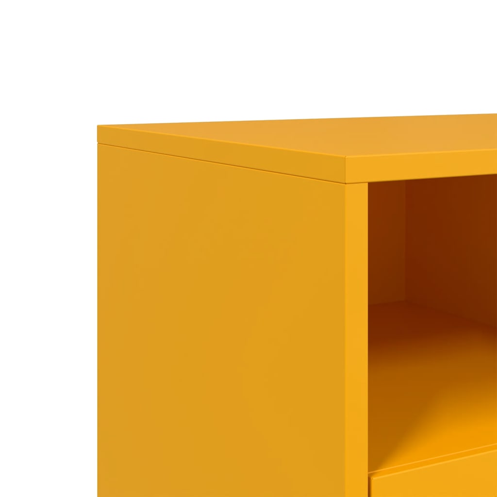 vidaXL Szafka pod telewizor, musztardowa, 100,5x39x60,5 cm, stalowa