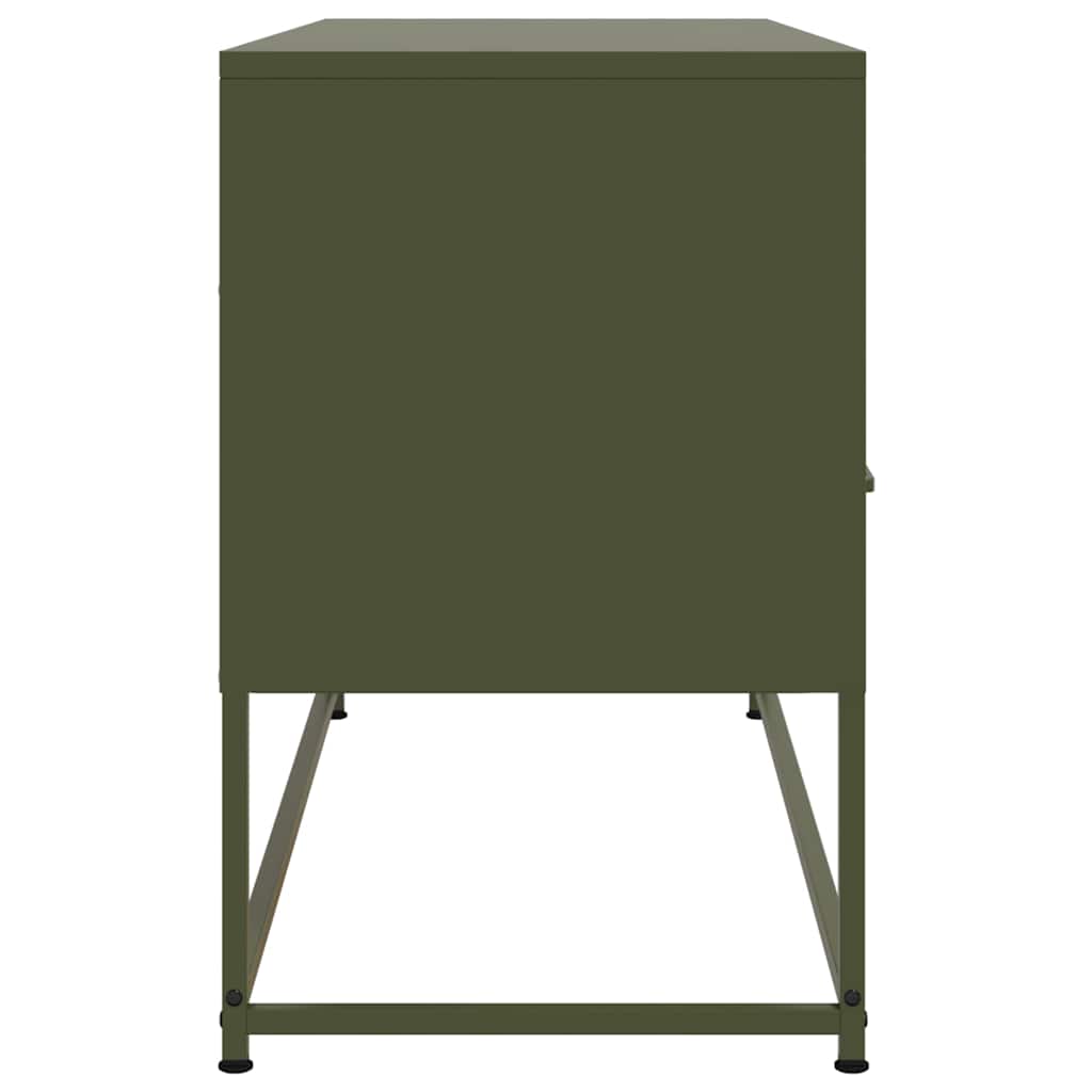 vidaXL Szafka pod telewizor, oliwkowa, 100,5x39x60,5 cm, stalowa