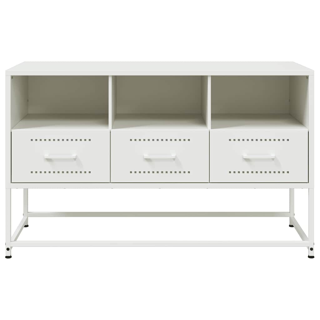 vidaXL Szafka pod telewizor, biała, 100,5x39x60,5 cm, stalowa
