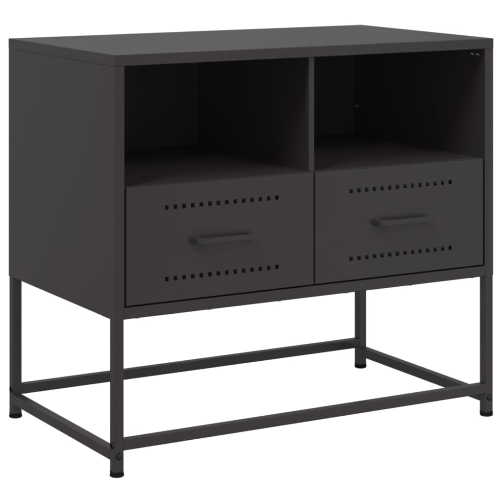vidaXL Szafka pod telewizor, czarna, 68x39x60,5 cm, stalowa