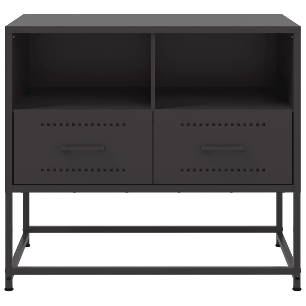 vidaXL Szafka pod telewizor, czarna, 68x39x60,5 cm, stalowa