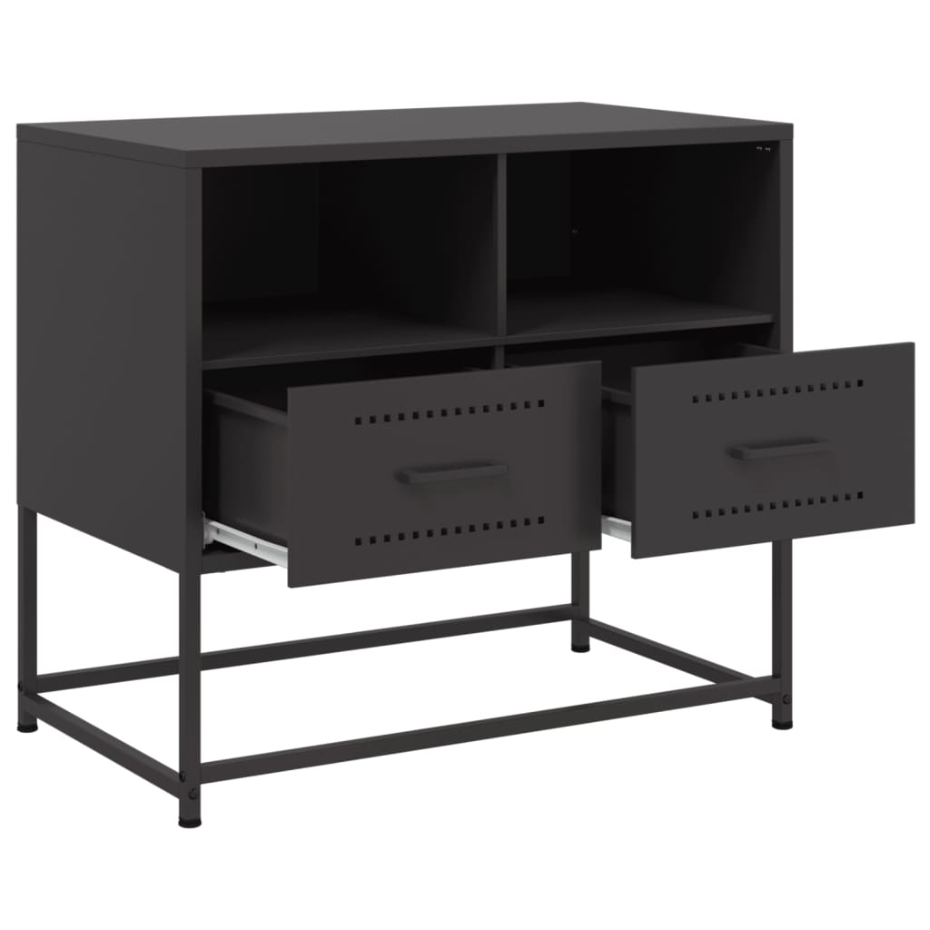 vidaXL Szafka pod telewizor, czarna, 68x39x60,5 cm, stalowa