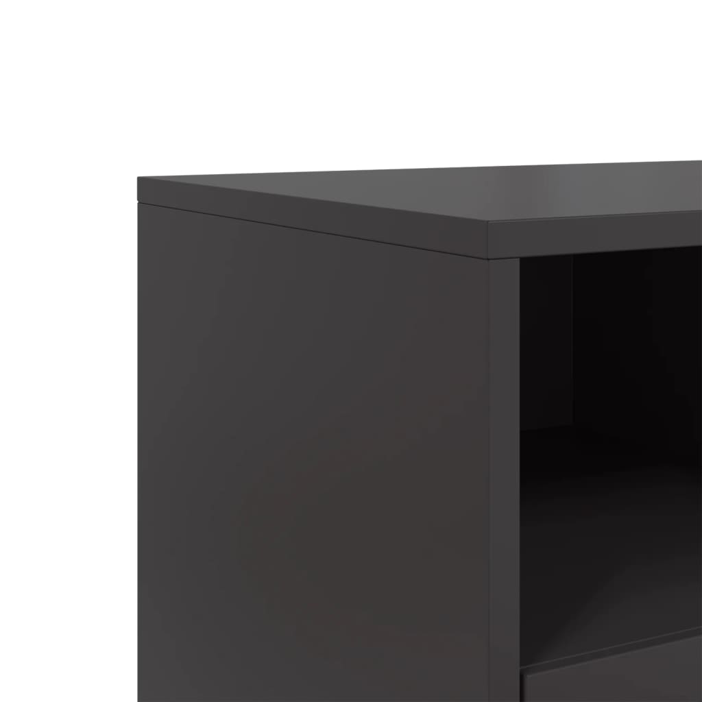 vidaXL Szafka pod telewizor, czarna, 68x39x60,5 cm, stalowa