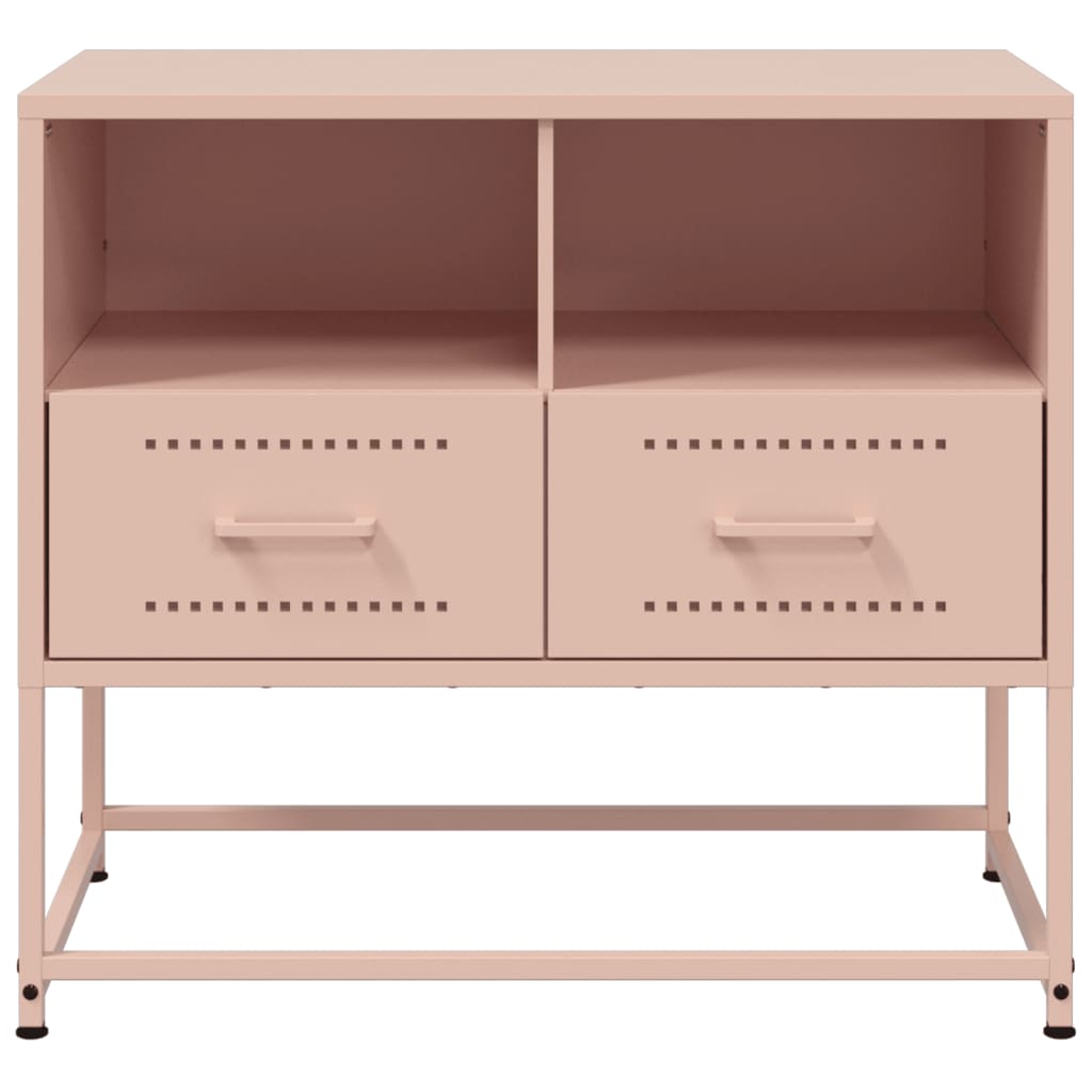 vidaXL Szafka pod telewizor, różowa, 68x39x60,5 cm, stalowa