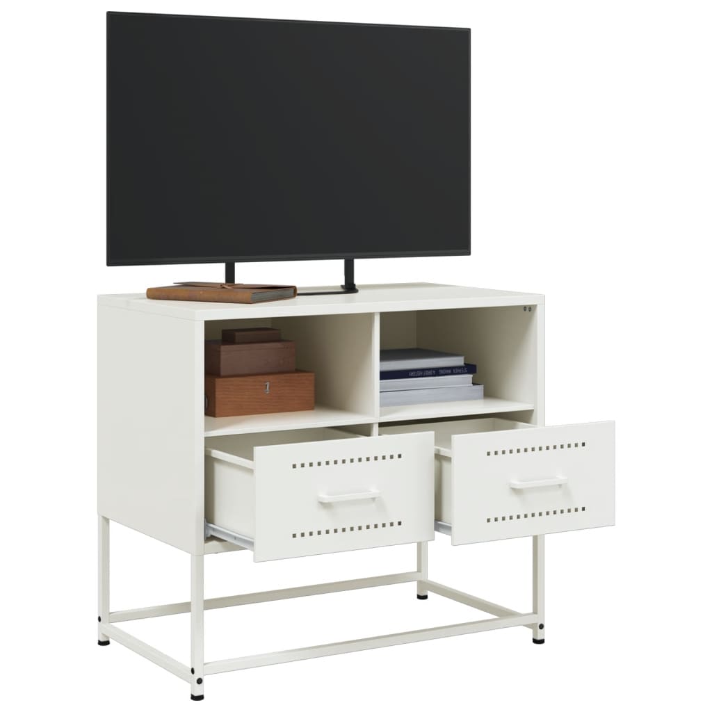 vidaXL Szafka pod telewizor, biała, 68x39x60,5 cm, stalowa