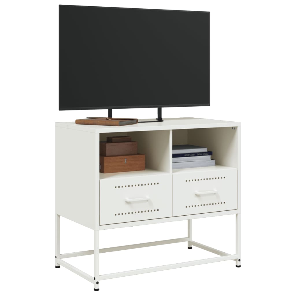 vidaXL Szafka pod telewizor, biała, 68x39x60,5 cm, stalowa