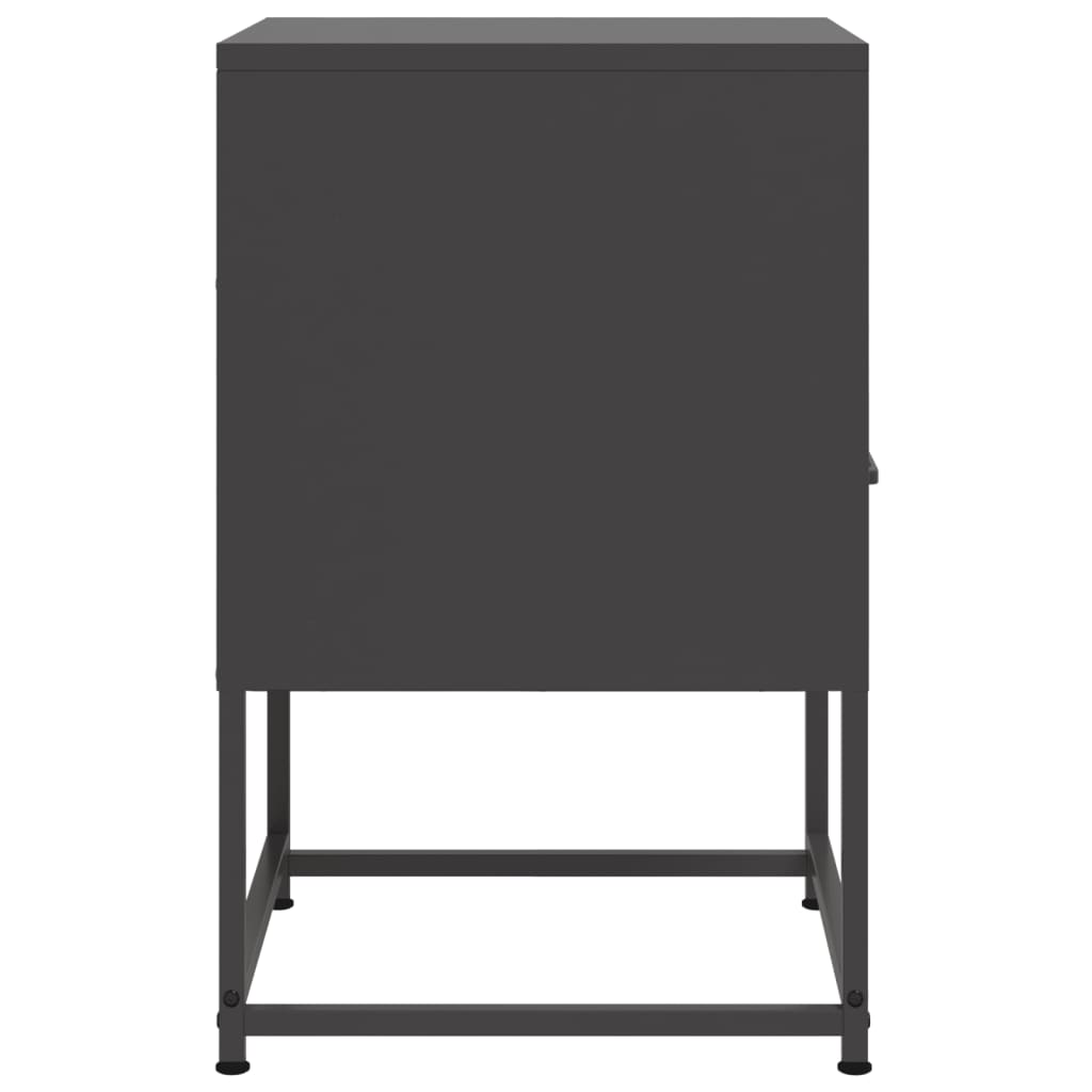 vidaXL Szafki nocne, czarne, 36x39x60,5 cm, stal