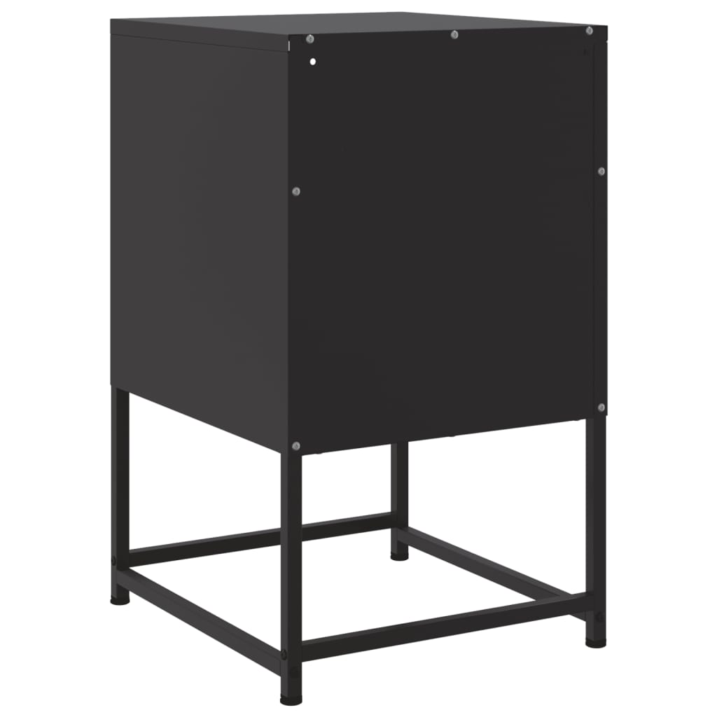 vidaXL Szafki nocne, czarne, 36x39x60,5 cm, stal