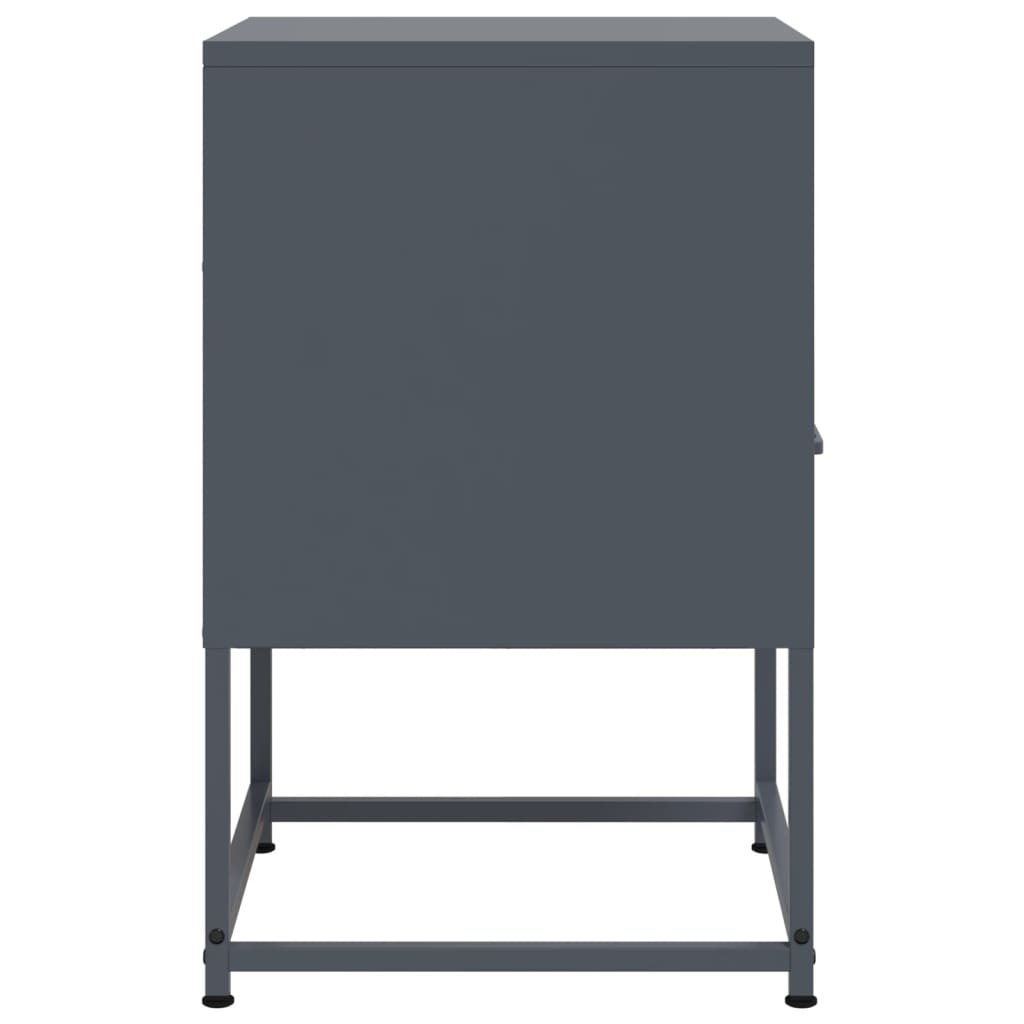 vidaXL Szafka nocna, antracytowa, 36x39x60,5 cm, stal